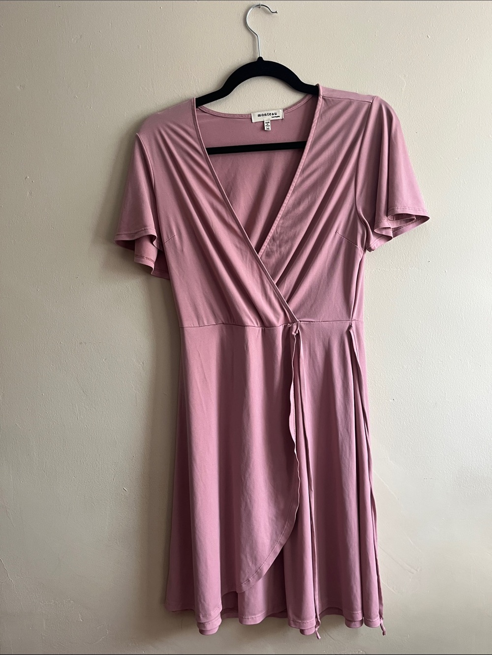 Monteau Rose Mauve Wrap Dress